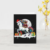 サンタ・ドイツの羊飼い乗馬ユニコーンクリスマスオウン カード (黄色い花)