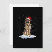 サンタ・ドイツ羊飼いクリスマスライトドッグママX-m 招待状 (正面/裏面)