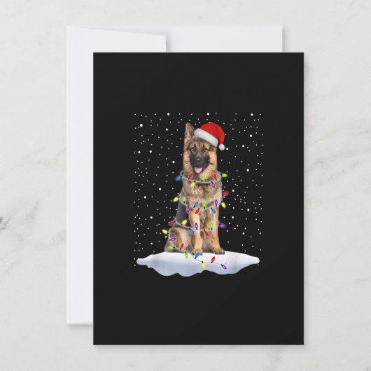 サンタ・ドイツ羊飼いクリスマスライトドッグママX-m 招待状 (正面)