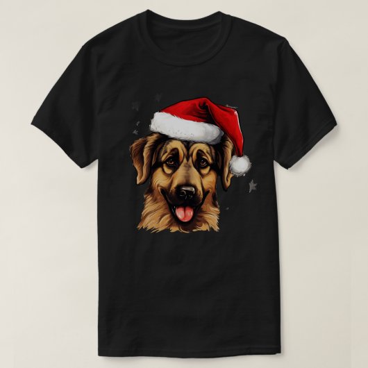 サンタ・ドイツ羊飼い Tシャツ (デザイン正面)