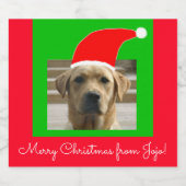 サンタ・ドッグ・メリー・クリスマスfrom (Your Text) ビールラベル (シングルラベル)