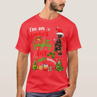 サンタ・ドバーマン私はサンタのリストいけなクリスマスTr Tシャツ