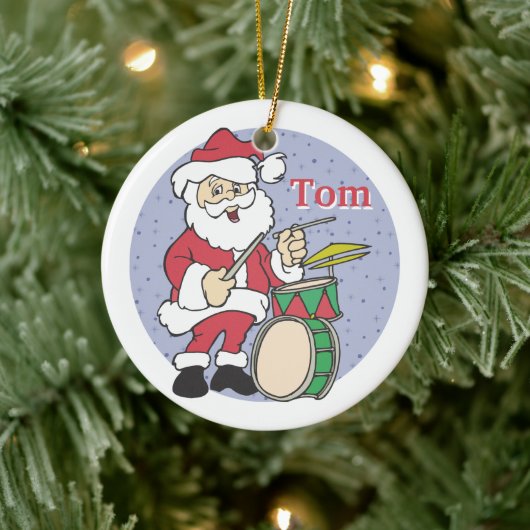 サンタ・ドラマー・クリスマス・オーナメント セラミックオーナメント (ツリー)