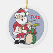 サンタ・ドラマー・クリスマス・オーナメント セラミックオーナメント (正面)