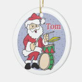 サンタ・ドラマー・クリスマス・オーナメント セラミックオーナメント (左)