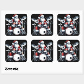 サンタ・ドラムがフェスティバル・ロック・リズムを呼び込む スクエアシール (シート)