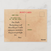 サンタ・ニース・リスト・クリスマス証明書 ポストカード (裏面)