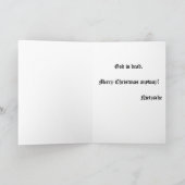 サンタ·ニーチェおもしろい無神論者のクリスマスカード シーズンカード (内部)