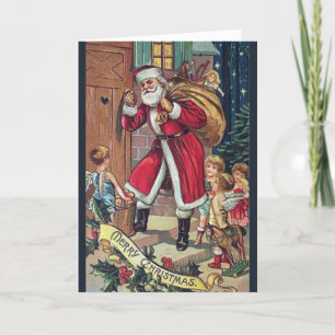 サンタ・ノッキング・ヴィンテージ・クリスマスカード シーズンカード