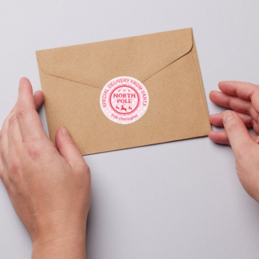 サンタ・ノース・ポール・ホリデーからの特別配達 ラウンドシール