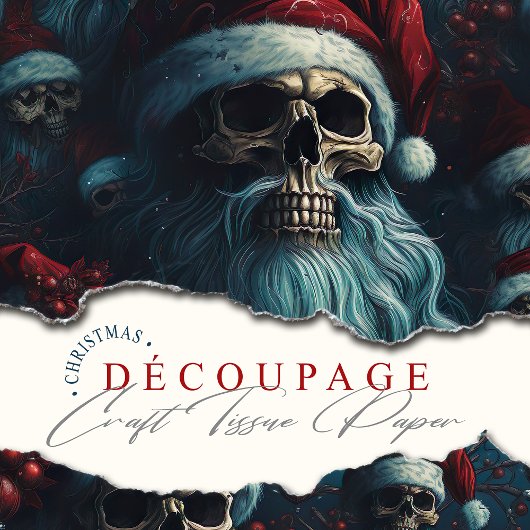 サンタ・ハッツのダークサンタスカルフェスティバルデクページ 薄葉紙
