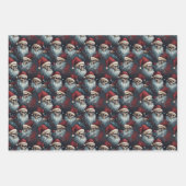 サンタ・ハッツゴトマスのゴシック様式のクリスマススカル ラッピングペーパーシート (正面3)