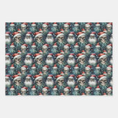 サンタ・ハッツゴトマスのゴシック様式のクリスマススカル ラッピングペーパーシート (正面2)