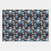 サンタ・ハッツゴトマスのゴシック様式のクリスマススカル ラッピングペーパーシート (正面)