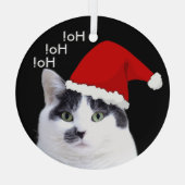 サンタ・ハッツ・クリスマスの猫 ガラスオーナメント (裏面)