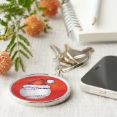 サンタ・ハットが赤い野球 キーホルダー (側面)