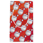 サンタ・ハットが赤い野球 スモールペーパーバッグ (正面)