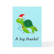 サンタ・ハットでウミガメに感謝海・クリスマス