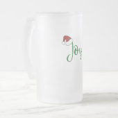 サンタ・ハットで緑の喜び フロストグラスビールジョッキ (正面左)