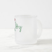 サンタ・ハットで緑の喜び フロストグラスマグカップ (正面右)