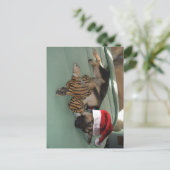 サンタ・ハットとドイツの羊飼いパパ シーズンポストカード (スタンド正面)