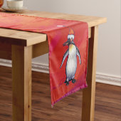 サンタ・ハットにペンギン ショートテーブルランナー (インサイチュ)