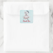 サンタ・ハットに住むクリスマスハスキー犬ありがとう スクエアシール (バッグ)