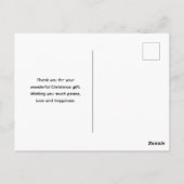 サンタ・ハットに住むクリスマスハスキー犬ありがとう ポストカード (裏面)