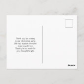 サンタ・ハットのかわいいクリスマスペンギン ポストカード (裏面)