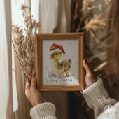 サンタ・ハットのアヒルのクリスマスグリーティングカードダック ポスター