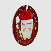 サンタ・ハットのクリスマスオーナメントにハッピーティース オーナメント (正面)