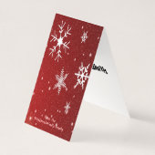 サンタ・ハットのクリスマスキャット写真スノーフレークin赤 (裏面)