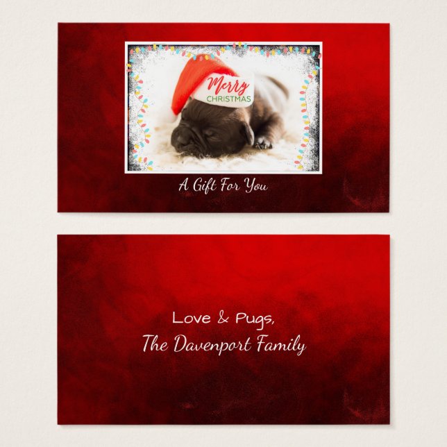 サンタ・ハットのクリスマスパグ (正面&裏面)