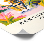 サンタ・ハットのグレーのタビー・キャット、クリスマス・デコールL ポスター (角)