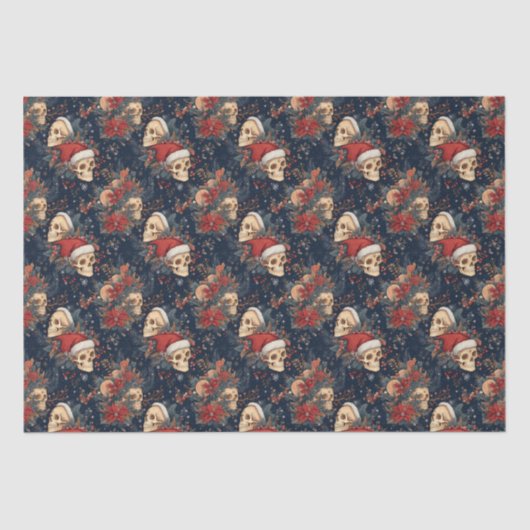 サンタ・ハットのゴシックスカルクリスマス 薄葉紙 (正面)