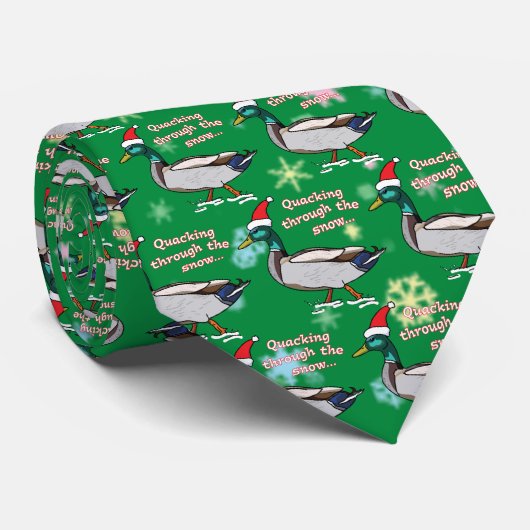 サンタ・ハットのマラルド・ダック雪の中をクッキング ネクタイ (ロール)