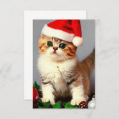 サンタ・ハットのヴィンテージ・クリスマスキット エンクロージャーカード (正面/裏面)