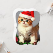 サンタ・ハットのヴィンテージ・クリスマスキット カード (正面/裏面インサイチュ)