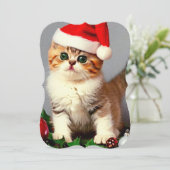 サンタ・ハットのヴィンテージ・クリスマスキット カード (スタンド正面)