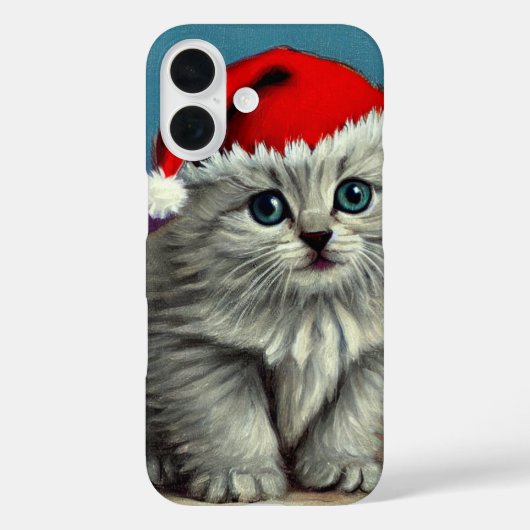 サンタ・ハットのヴィンテージ・クリスマスキャット Case-Mate iPhoneケース (裏面)