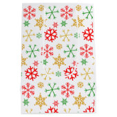 サンタ・ハットの甘い水の色のプードル ミディアムペーパーバッグ (裏面)