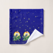 サンタ・ハットの鳥 バスタオルセット (ウォッシュタオル)