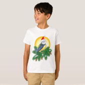 サンタ・ハットの鳥 Tシャツ (正面フル)