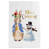 サンタ・ハットを使ったウサギのピーター ミディアムペーパーバッグ (裏面)