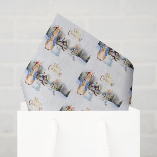 サンタ・ハットを使ったウサギのピーター 薄葉紙 (ギフトバッグ)