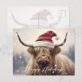 サンタ・ハット予算でハッピーホリデーズカウイ シーズンポストカード (正面/裏面)