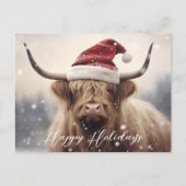 サンタ・ハット予算でハッピーホリデーズカウイ シーズンポストカード (正面)