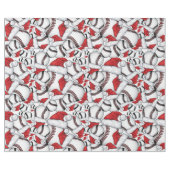 サンタ・ハット付き野球クリスマス ラッピングペーパー (フラット)