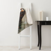 サンタ・ハット油絵のバセット・ハウンド シェルパブランケット (インサイチュ)