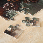 サンタ・ハット油絵のバセット・ハウンド ジグソーパズル (側面)